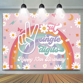 Regenbogen Blumenhintergrund zum 10. Geburtstag